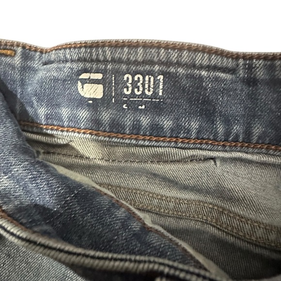 G-Star 3301 Slim Men's Blue Denim Jeans Size 34x34 - Picture 6 of 9